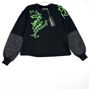 Thale Blanc Sweatshirt Unisex Small Resilient Crewneck Quilted Sleeve Words NWT